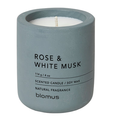 Blomus FRAGA Duftkerze flintstone Rose & White Musk 6,5cm