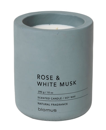 Blomus FRAGA Duftkerze flintstone Rose & White Musk 9 cm