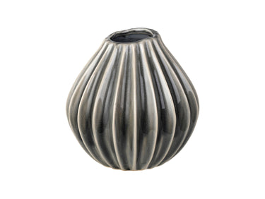 Broste Copenhagen WIDE Vase S Keramik Smoked Pearl 15 cm