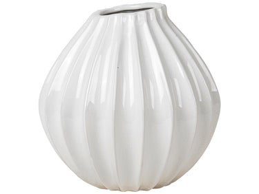 Broste Copenhagen WIDE Vase M Keramik Ivory 25 cm