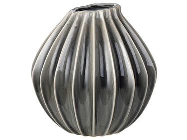 Broste Copenhagen WIDE Vase M Keramik Smoked Pearl 25 cm