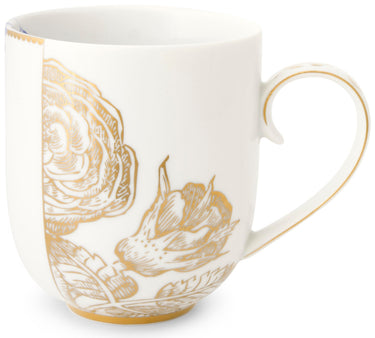 PIP STUDIO Royal White Becher mit Henkel gross 0,325 l