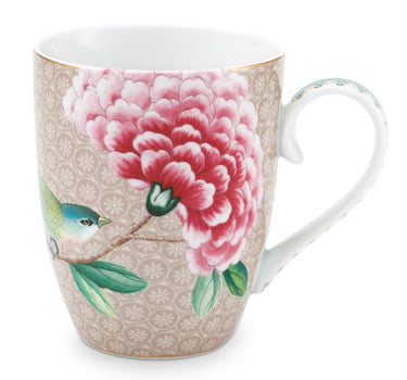 PIP STUDIO Blushing Birds Henkelbecher khaki 0,35 l