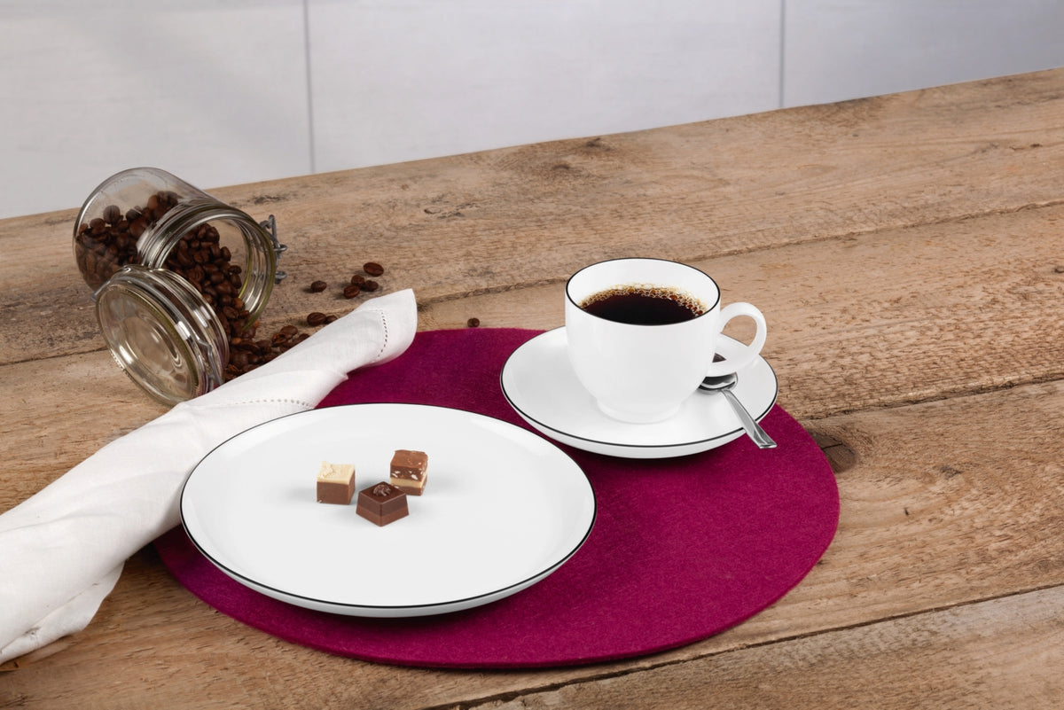 Seltmann Weiden Lido Black Line Kaffeeservice 18tlg. rund