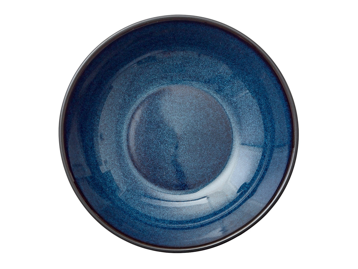 Bitz Pastateller matt black / shiny darkblue 20 cm