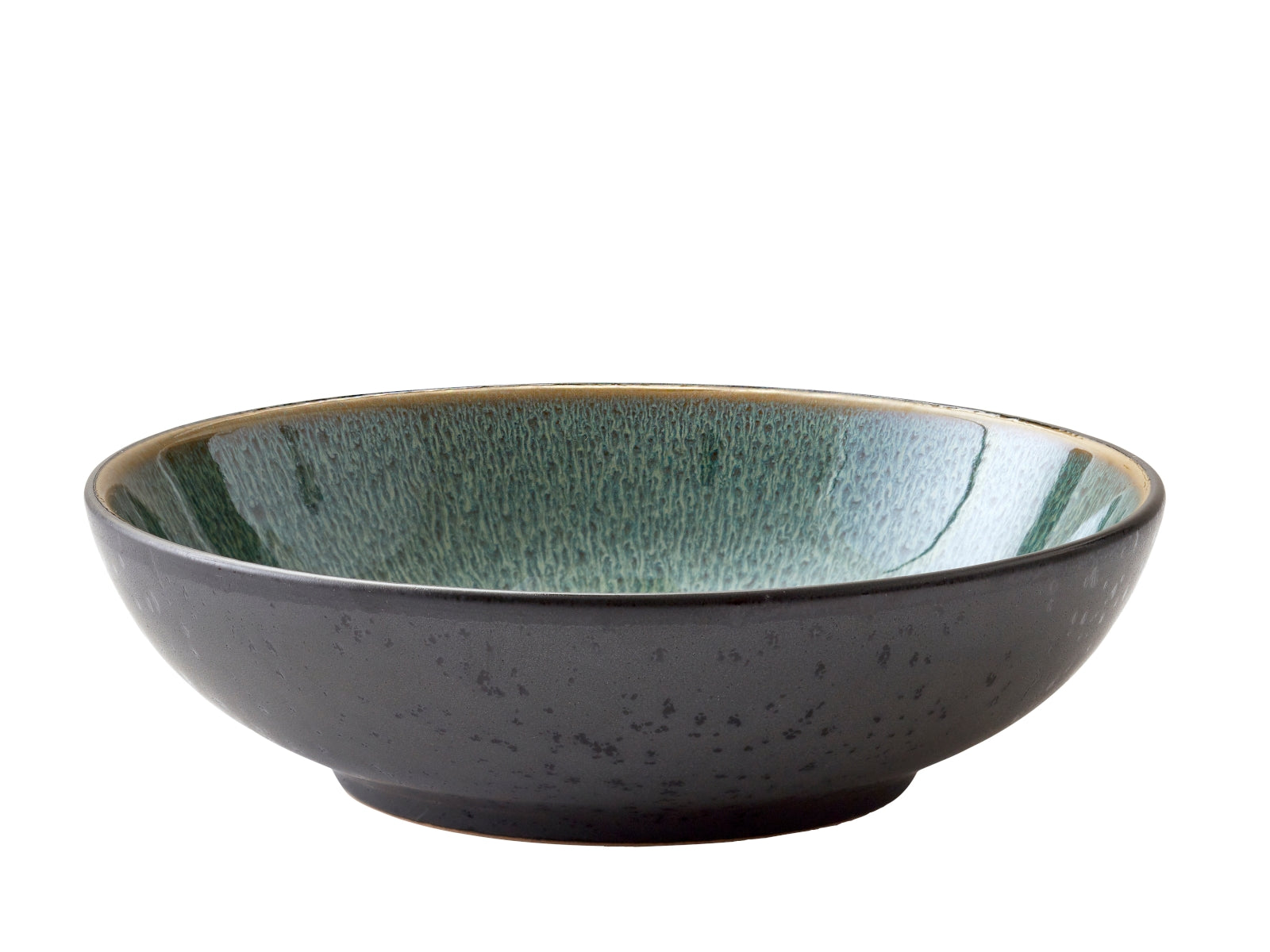 Bitz Pastateller matt black / shiny green 20 cm