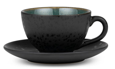 Bitz Tasse mit Untertasse black / green 0,24 l