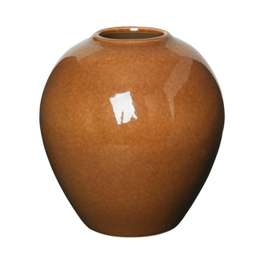 Broste Copenhagen Ingrid Vase M Keramik Caramel Cafe 25,5 cm
