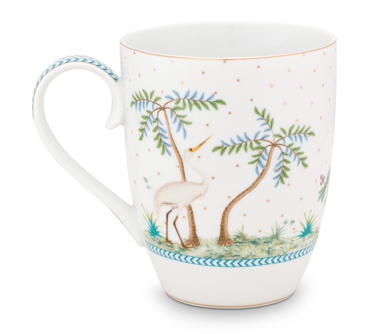 PIP STUDIO Jolie Dots Gold Becher mit Henkel gross 0,35 l