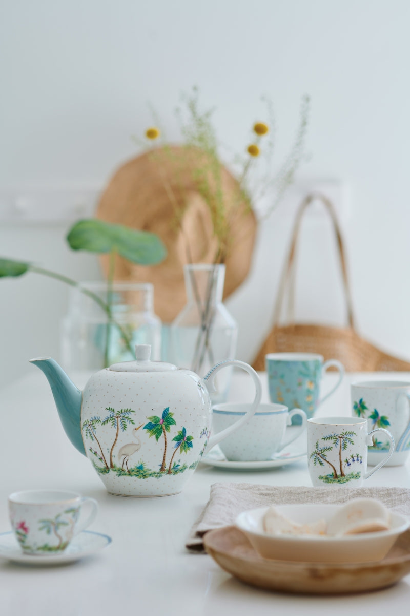 PIP STUDIO Jolie Flowers Blue Kuchenplatte rechteckig