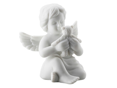 Rosenthal Engel klein weiss matt mit Teddybär 6 cm