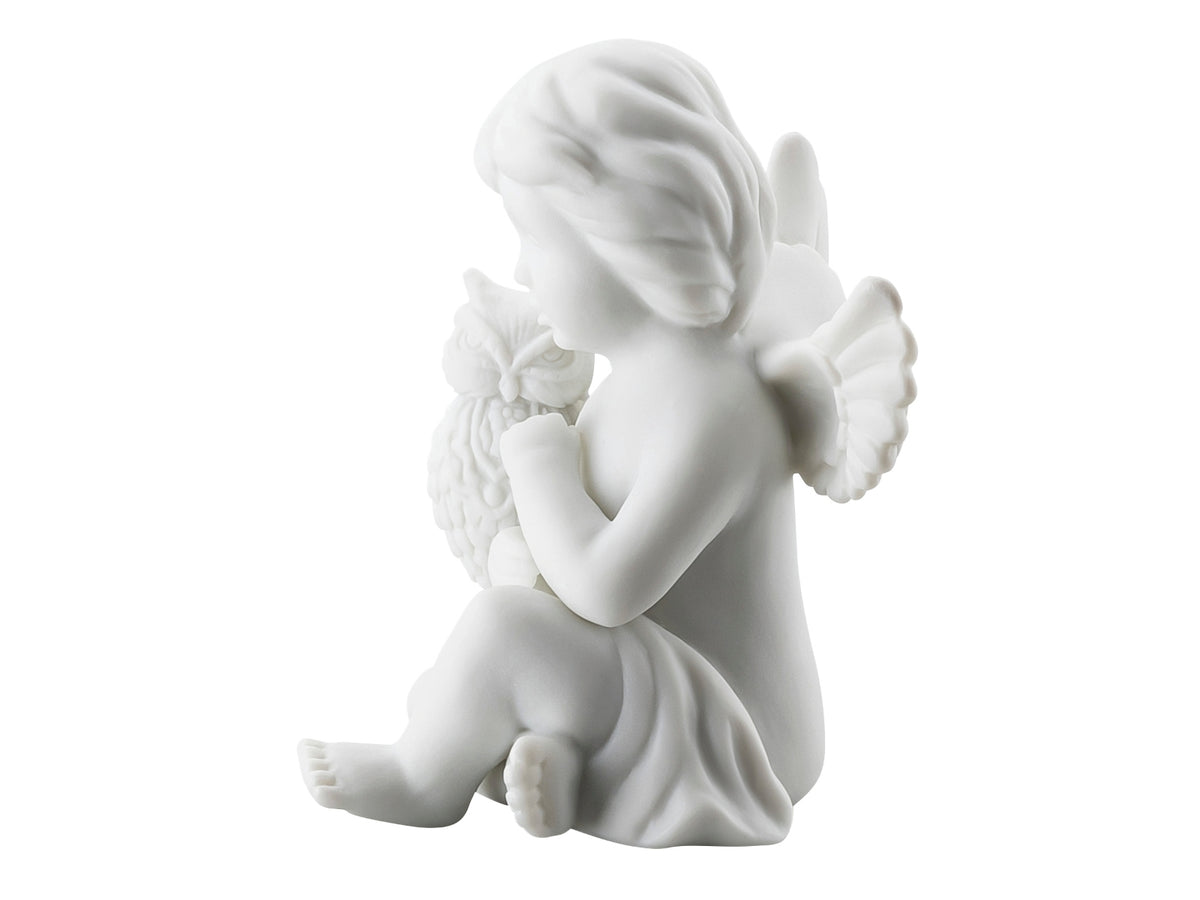 Rosenthal Engel klein weiss matt mit Eule 6 cm