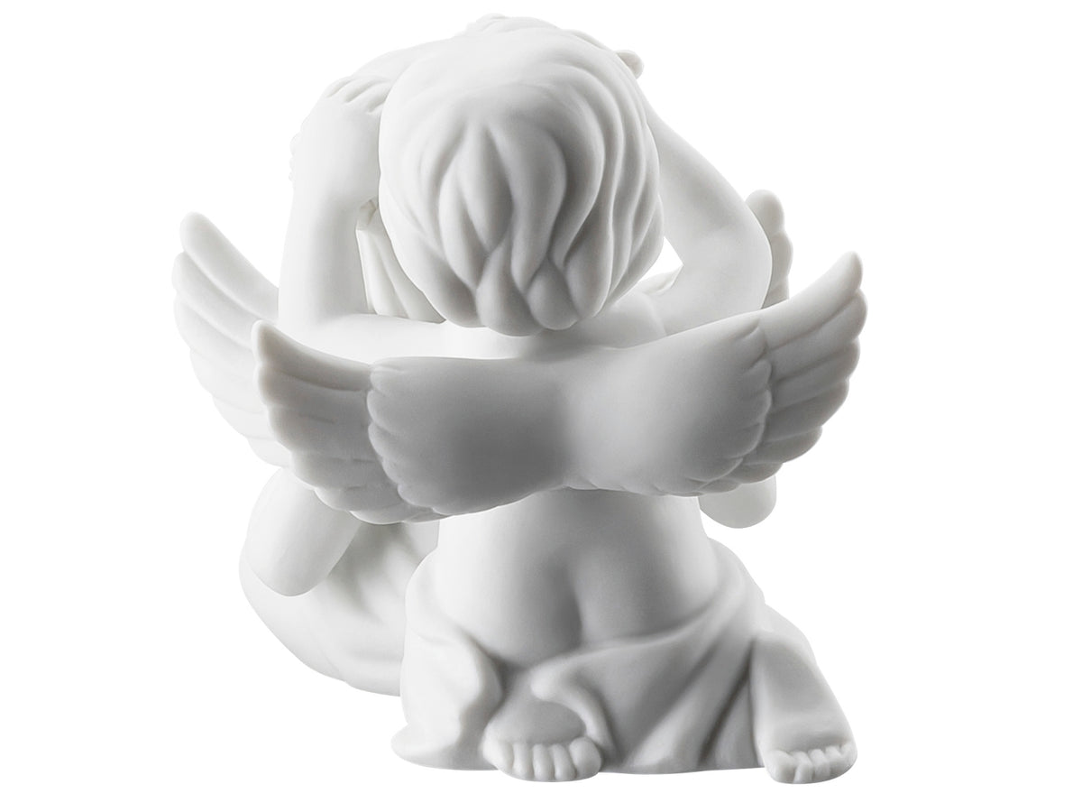 Rosenthal Engelpaar mit Blumen klein weiss matt 6 cm