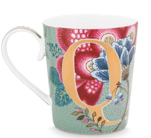 PIP STUDIO Floral Fantasy Alphabet Becher light blue Q 0,35 l