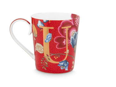 PIP STUDIO Blushing Birds Alphabet Becher red U 0,35 l