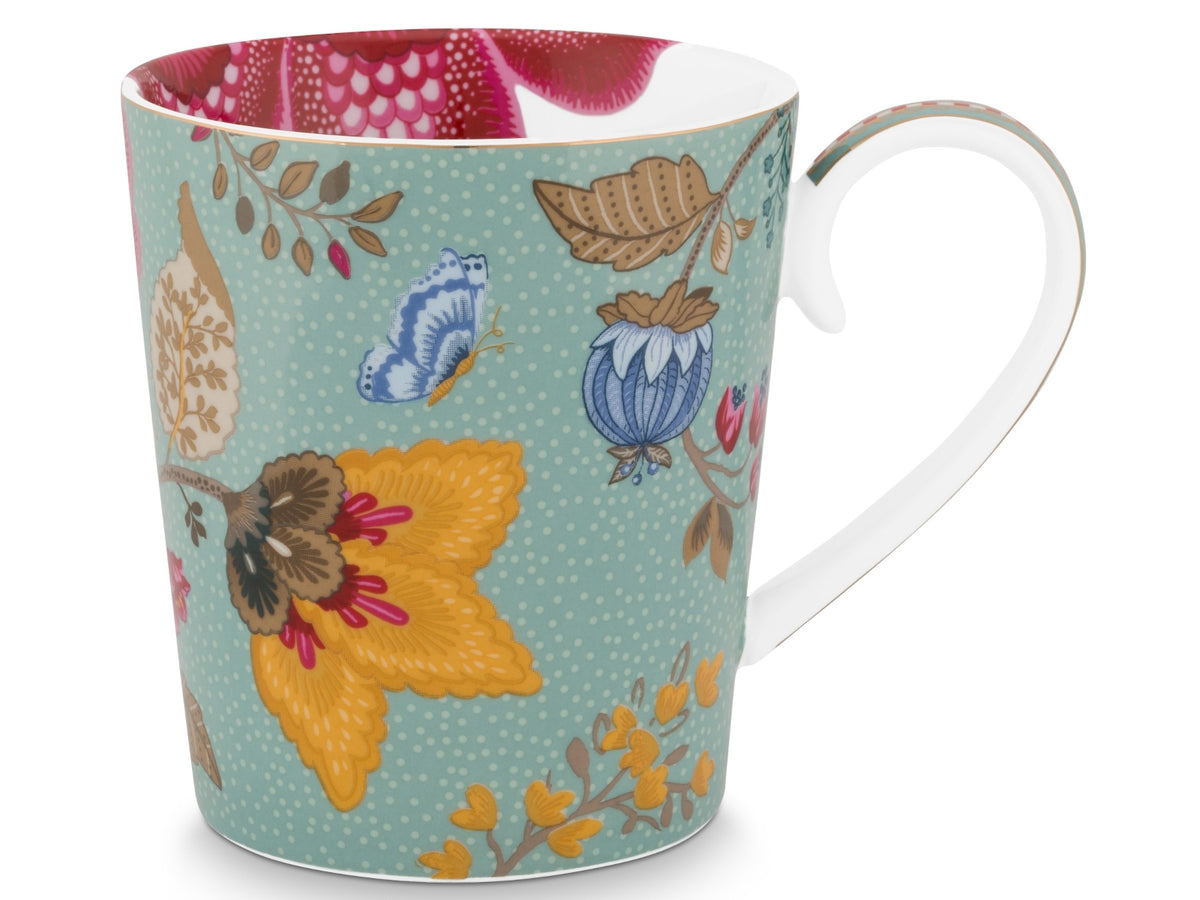 PIP STUDIO Floral Fantasy Alphabet Becher light blue W 0,35 l