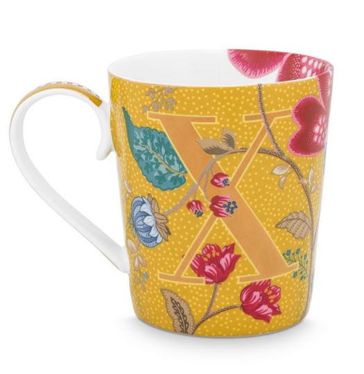 PIP STUDIO Blushing Birds Alphabet Becher yellow X 0,35 l