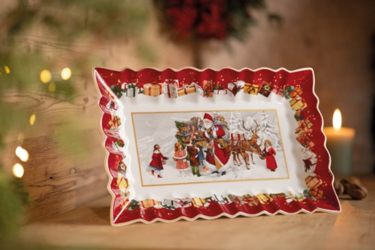 Villeroy & Boch Toy's Fantasy Kuchenplatte eckig Santa und Kinder Lifestyle 1