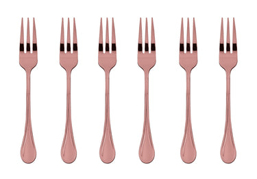 Sambonet Royal Edelstahl/PVD Kupfer Kuchengabeln Set 6