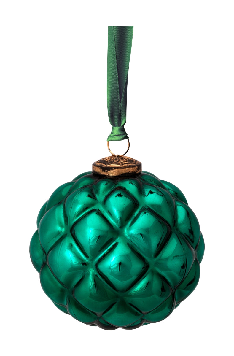PIP STUDIO Ornament Glass Baumanhänger dark Green 12,5 cm