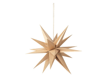 Broste Copenhagen VENUS Sternhänger Holz natural 55 cm Freisteller