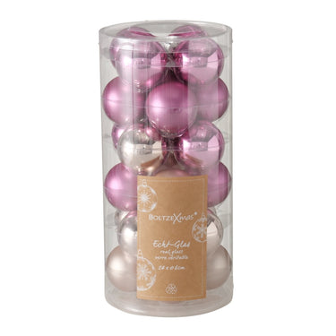 Boltze Weihnachtskugel 24 tlg. mehrfarbig