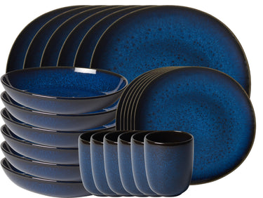 like. by Villeroy & Boch Lave bleu Tafelset 24tlg