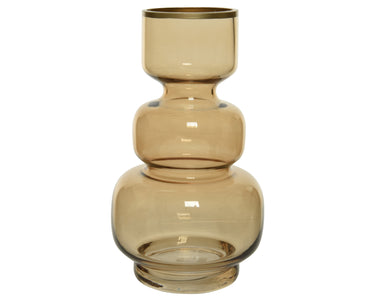 Decoris Vase Glas pfirsich 15,5 x 18 cm Freisteller