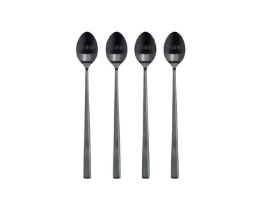 Bitz Lattelöffelset schwarz matt 20 cm 4tlg.