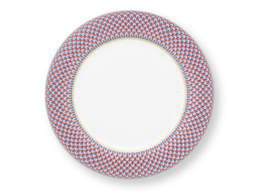 PIP STUDIO Flower Fest. Scallop Teller LightBlue/red 26,5cm Freisteller 1