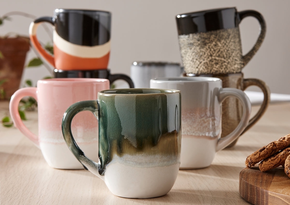 ladelle CAFE Becher mit Henkel strukturiert weiß 0,3 l