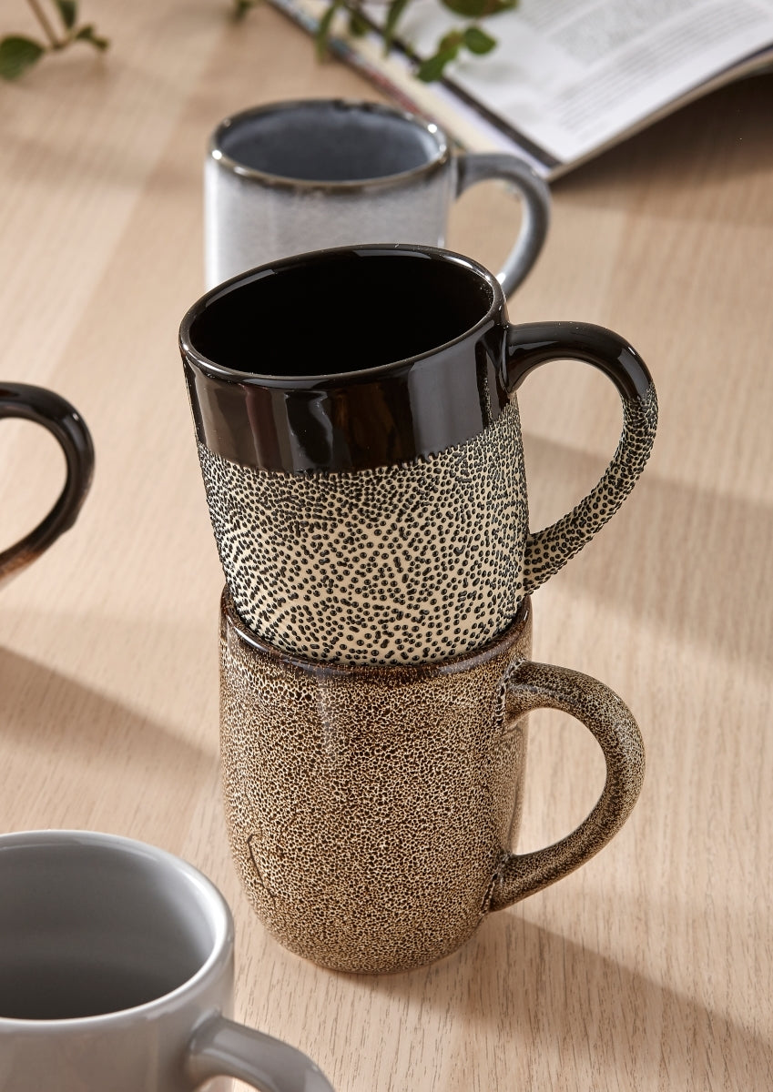 ladelle CAFE Becher mit Henkel strukturiert weiß 0,3 l