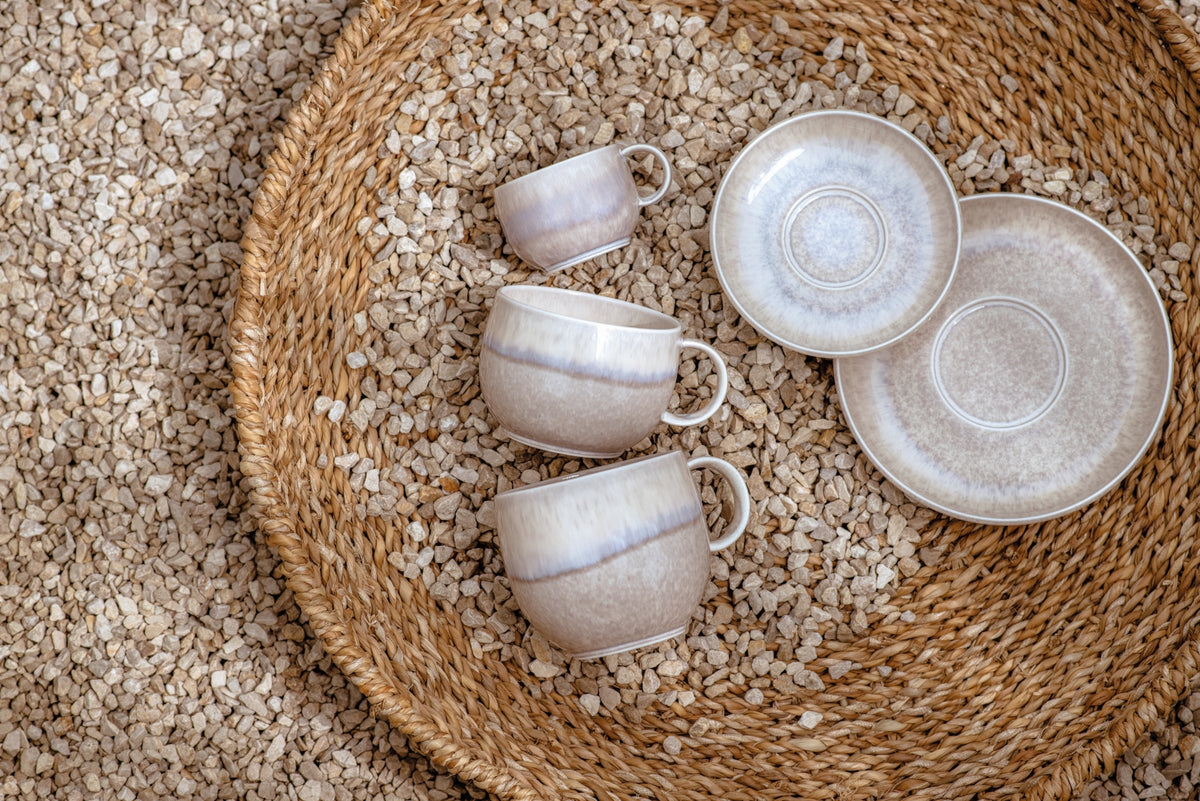 like. Villeroy & Boch Perlemor Sand Espressotasse mit Untertasse 0,06l Set6 Lifestyle3
