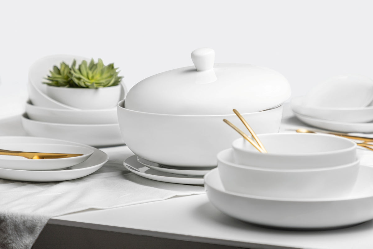 Seltmann Weiden Liberty weiss uni Kaffeeservice 18-teilig