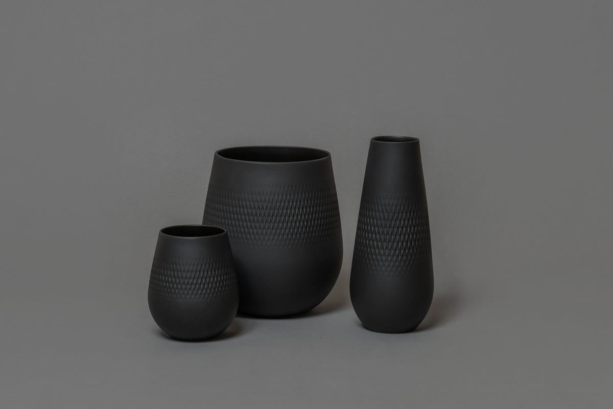Villeroy & Boch Manufacture Collier noir Vase No.3 Carré hoch