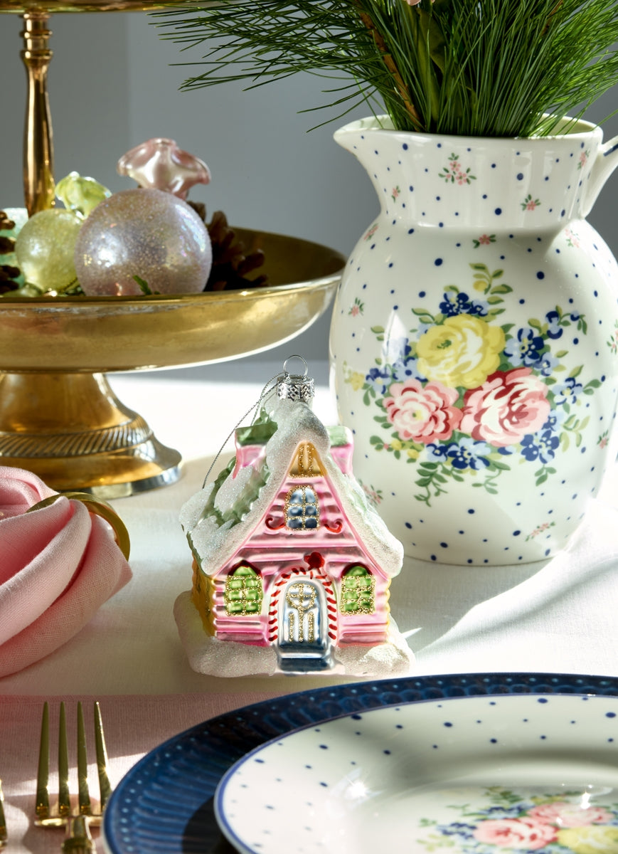 Greengate Laura homes Weihnachtsstrumpf dusty blue 60cm Lifestyle 1
