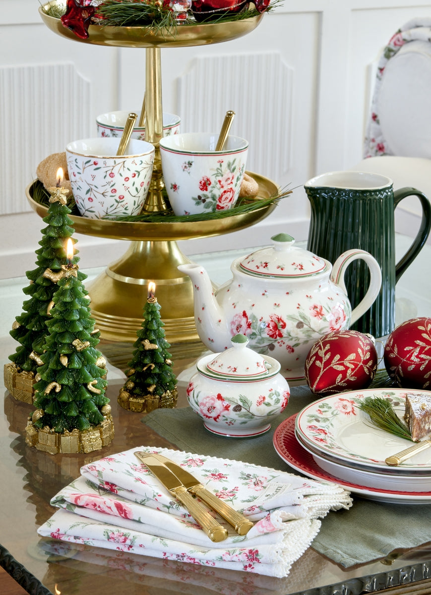 Greengate Augusta Stoffserviette mit Spitze white 40 x 40 cm