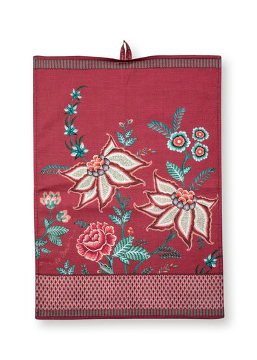PIP STUDIO Flower Festival Geschirrtuch dark pink 50 x 70 cm