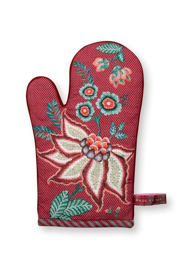 PIP STUDIO Flower Festival Ofenhandschuh dark pink 29 x 15 cm