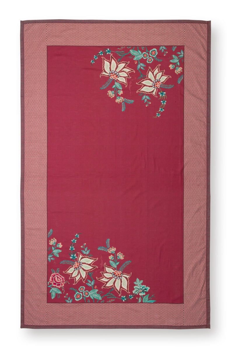 PIP STUDIO Flower Festival Tischdecke dark pink 150 x 250 cm