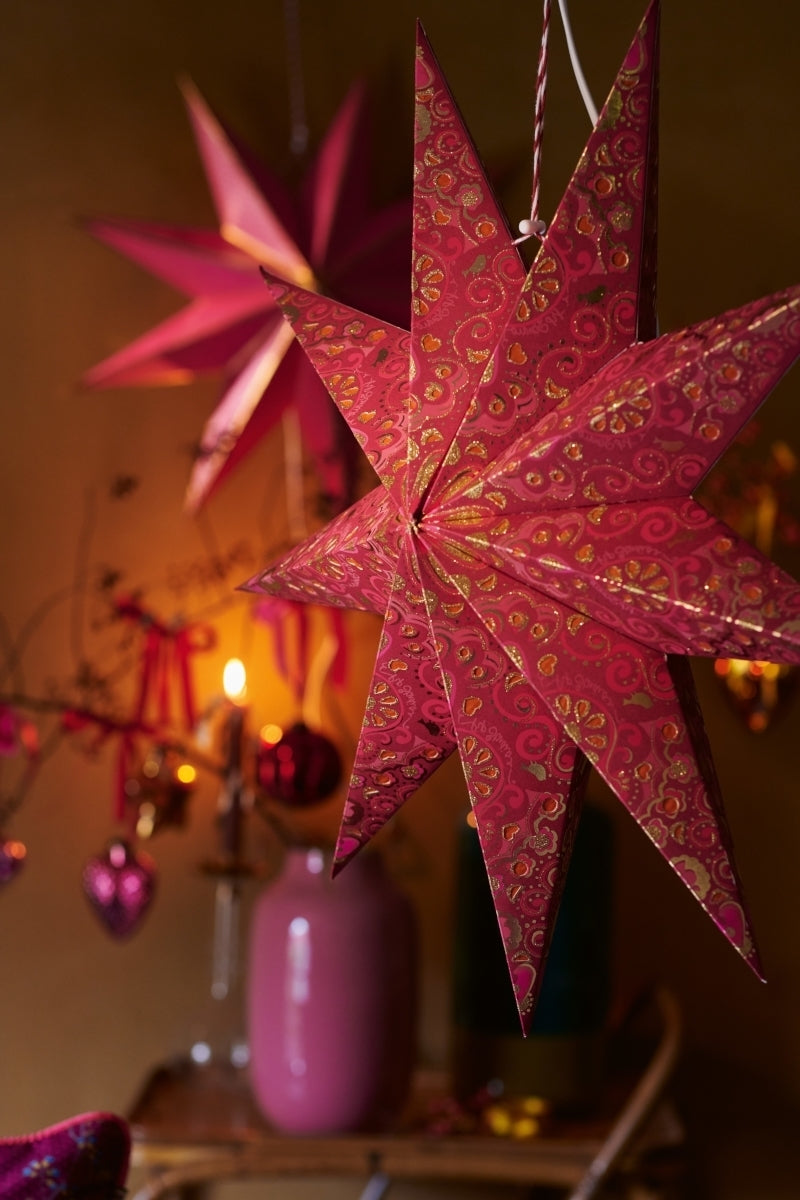 PIP STUDIO Christmas Star Paper overall print red 110 cm