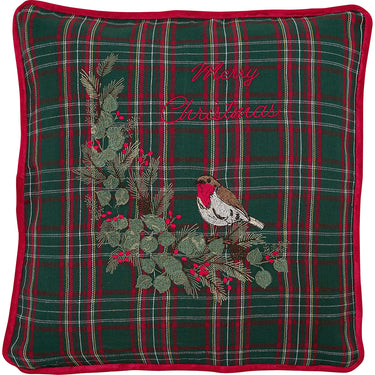Greengate Dagmar Kissenhülle christm. green m. Stick 40x40cm