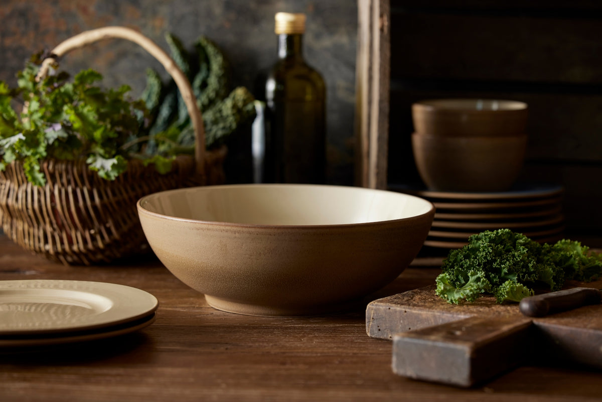Bitz Salatbowl Wood/Sand 24 cm