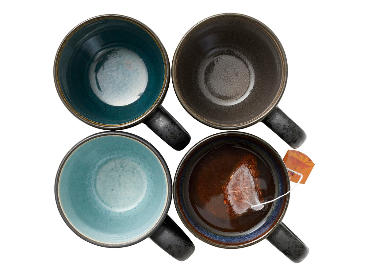 Bitz Becher mit Henkel black/grey/green/dark blue Set4