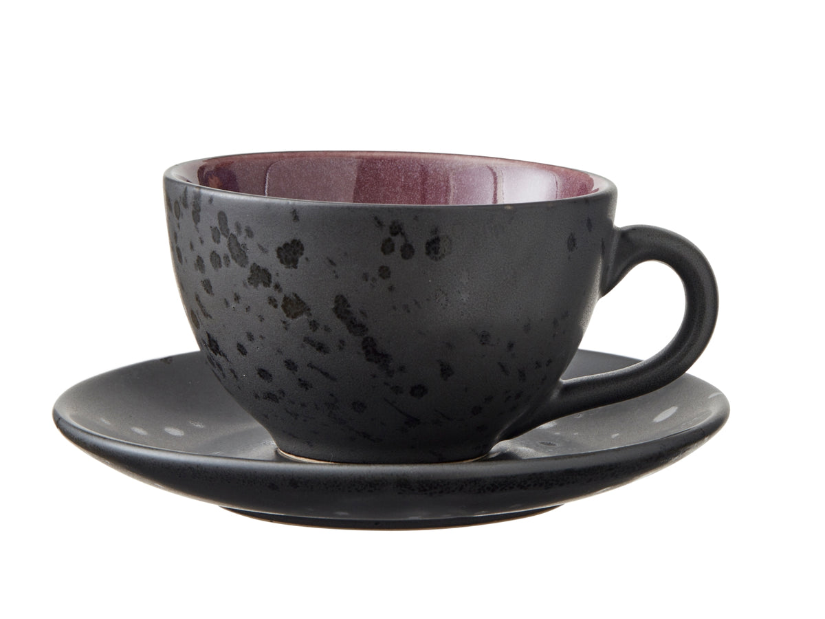 Bitz Tasse mit Untertasse black/amber 0,24 l Set4