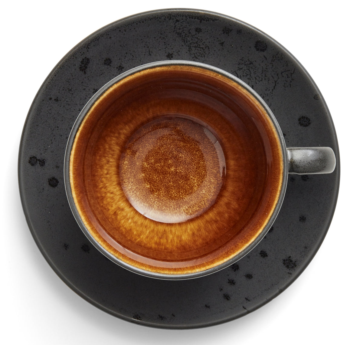 Bitz Tasse mit Untertasse black/amber 0,24 l Set4