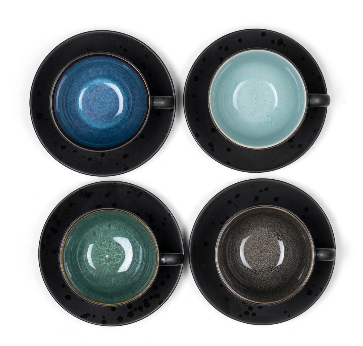 Bitz Tasse mit Untertasse black/dark blue 0,24 l Set4