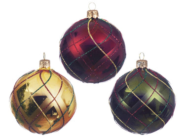 Decoris Kugel Glas gestreift sortiert 8 cm ( 1 Stück ) Freisteller