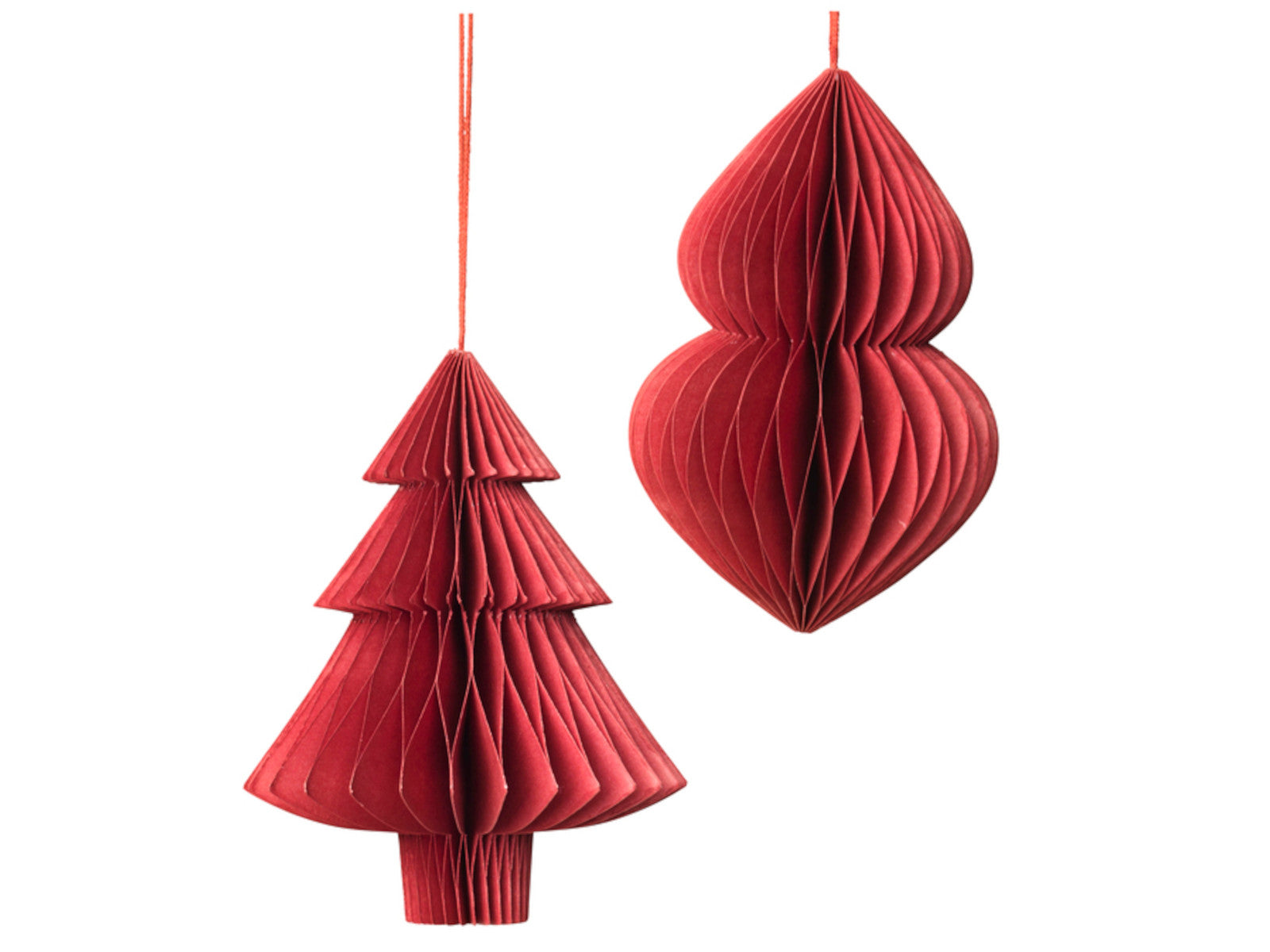 Broste Copenhagen CHRISTMAS MIX Papierhänger pompeian red Set2 Freisteller