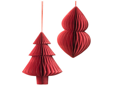 Broste Copenhagen CHRISTMAS MIX Papierhänger pompeian red Set2 Freisteller